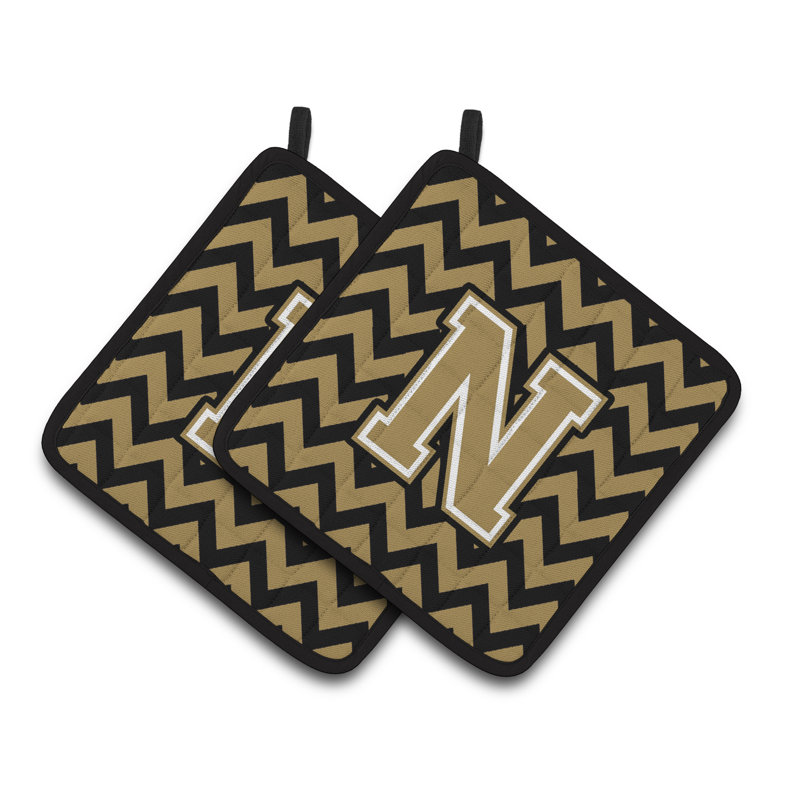 Poignée à chevrons, N, Noir / doré foncé