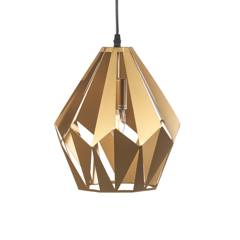 Arkia 1 - Light Geometric Pendant, 38cm H x 30cm W, Gold