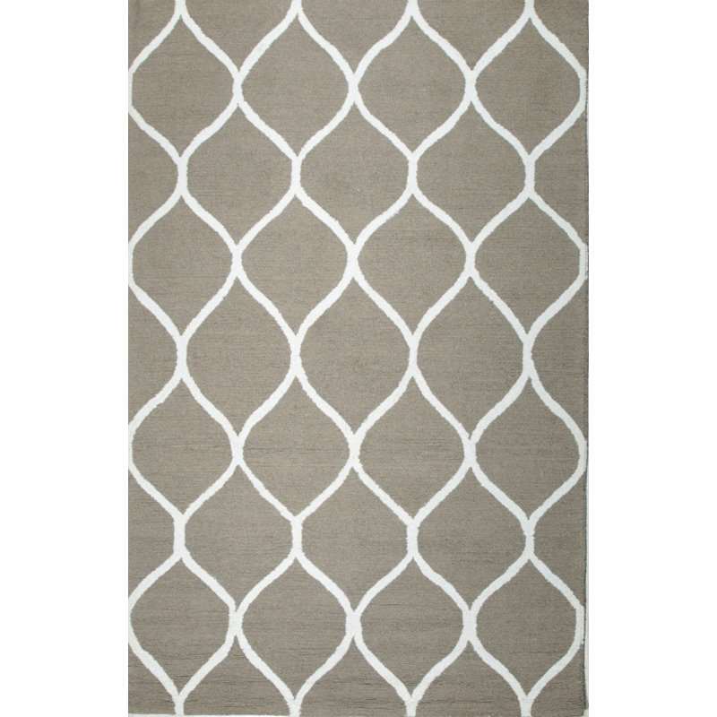 Hand Tufted Wool Area Rug in Gray, Gray