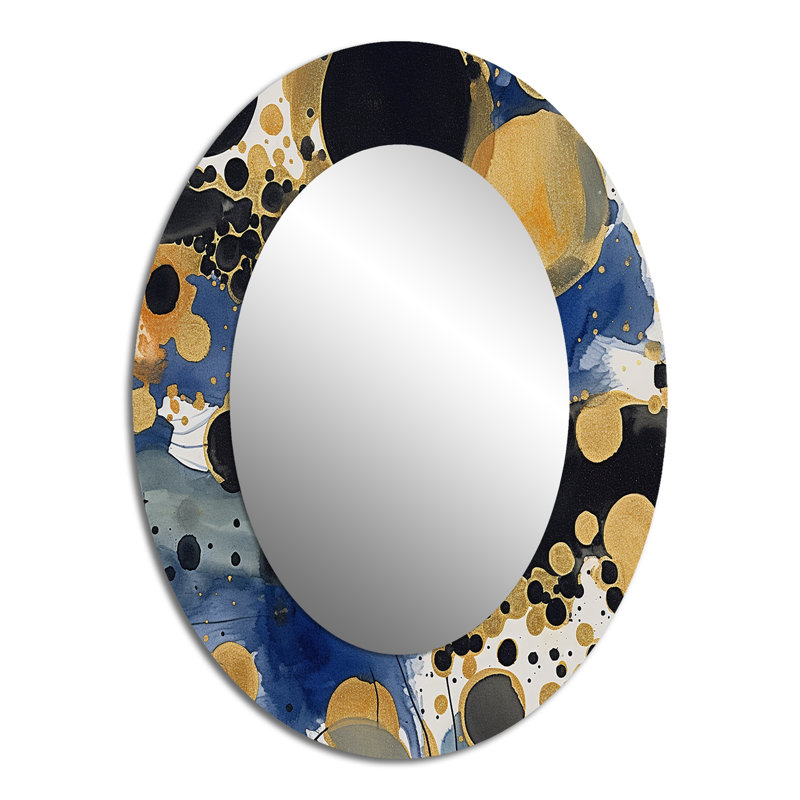 Laurier - Miroir abstrait en métal, 40 po x 30 po