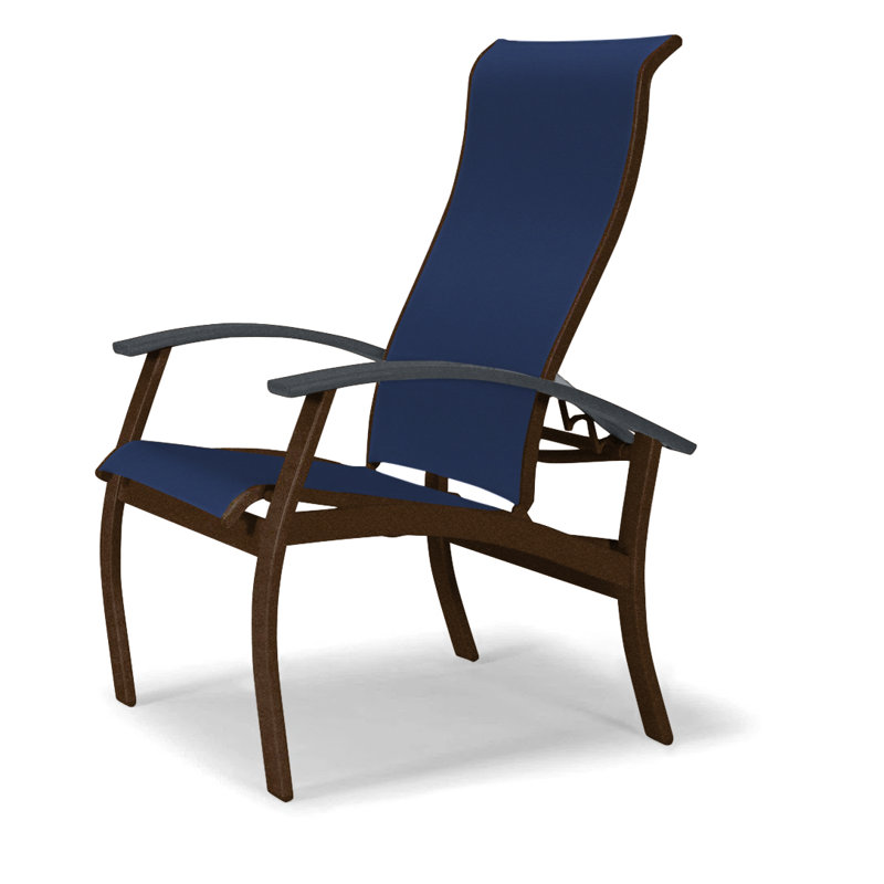 Chaise de patio Askar, Kona texturé, Graphite classique, Bleu marine 13D Sunbrella®