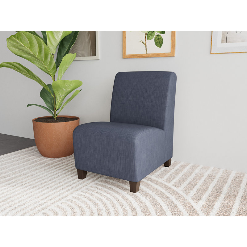 Chaise d'invité sans accoudoirs Siena, Mocha, Plot Line Navy