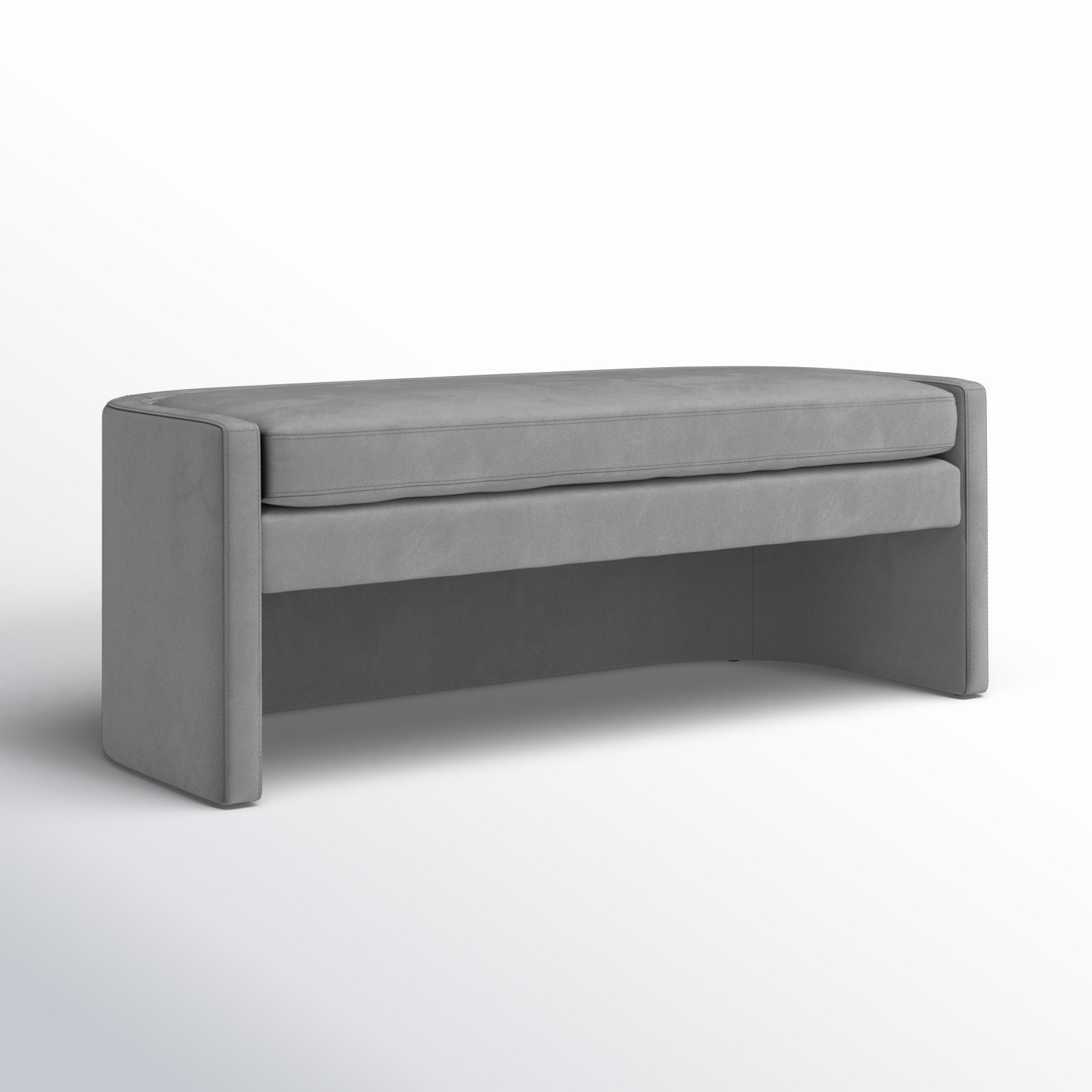 Toni Velvet Bench, Slate Gray