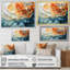 Encre bleue et orange, encre liquide, art mural abstrait à l'encre liquide-2086121950-2086120999