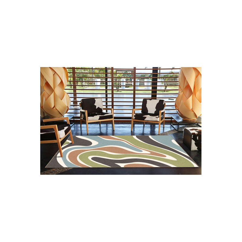 Tapis tissé à rayures multicolores, Tapis de couloir 2 pi 6 po x 9 pi 10 po inclus
