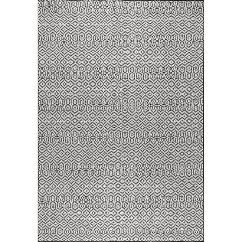 Tapis intérieur / extérieur bleu / rouge / beige Eisner, Rectangle 9 pi 6 po x 12 pi
