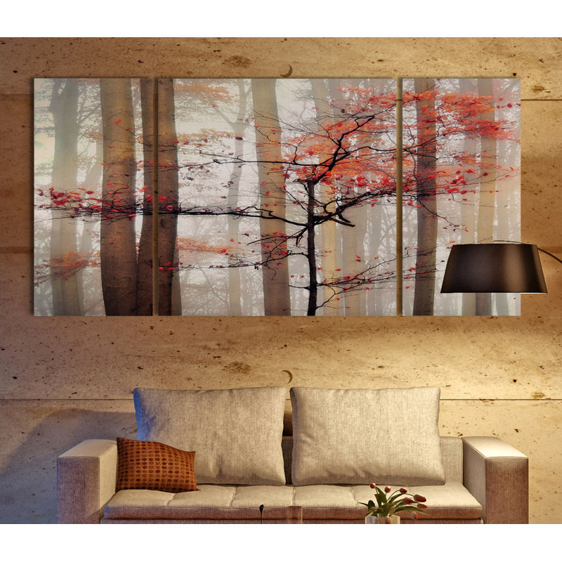 " Orange Awakening " 3 - Pieces, 40" H x 60" W x 1.5" D
