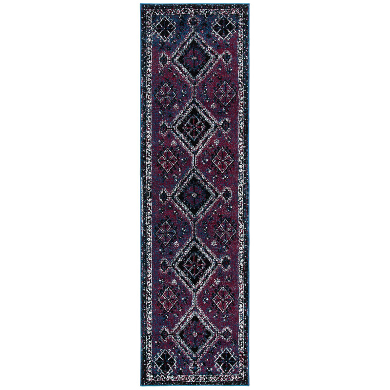 Tapis mauve / noir Drummans Southwestern, Rectangle 2 pi 7 po x 5 pi
