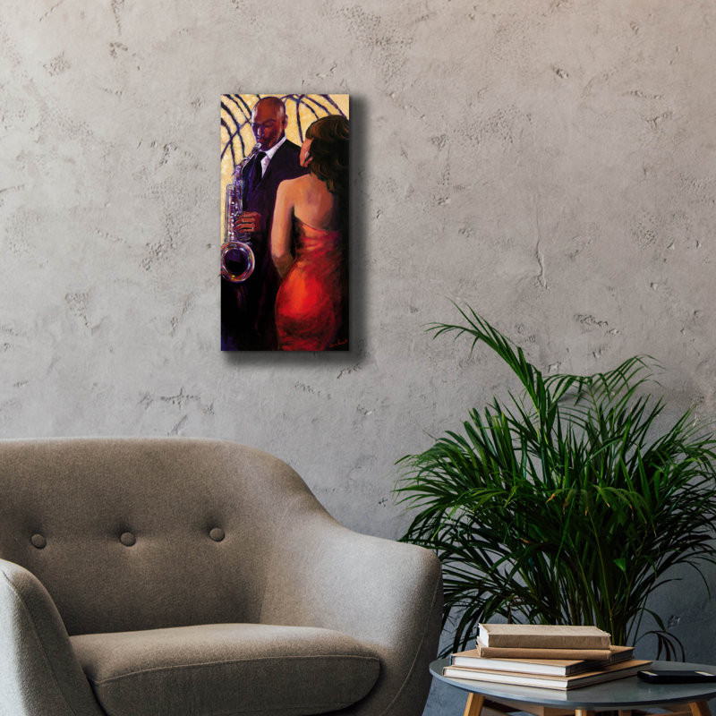 " Sax Seduction " by Monica Stewart, 24" H x 12" W x 0.75" D