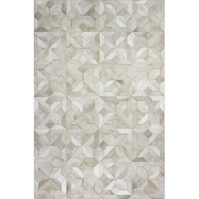 Ruvi Geometric Handmade Cowhide Camel Area Rug
