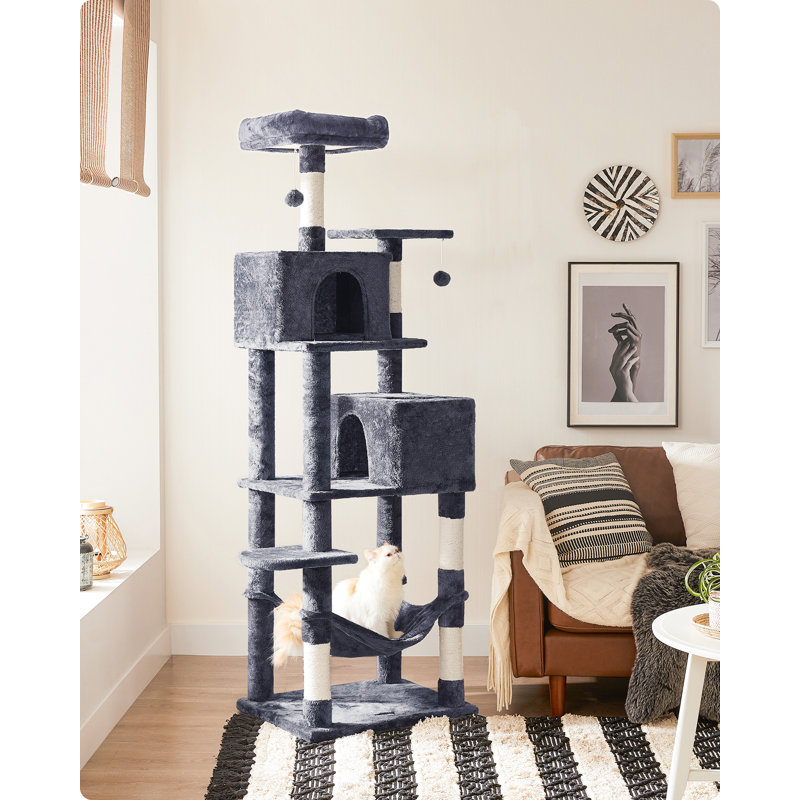 Arbre à chat 61 po H, Gris foncé, H 59,4 po x l 30,8 po x P 20,6 po