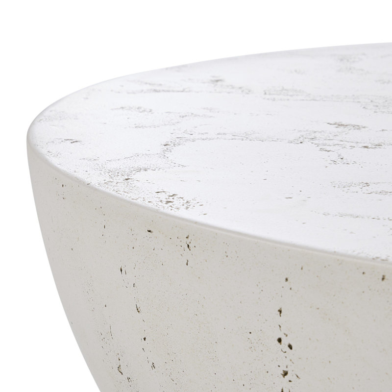 Table basse ronde Thurston BOULA, Béton blanc vieilli