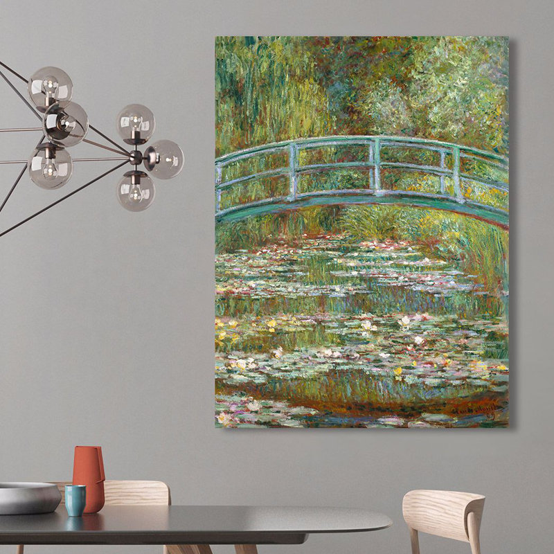 The Water-Lily Pond by Claude Monet - No Frame Painting on Canvas, 70cm H x 50cm W x 4cm D