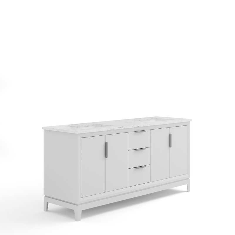 Elizabeth 72'' W Double Vanity, White
