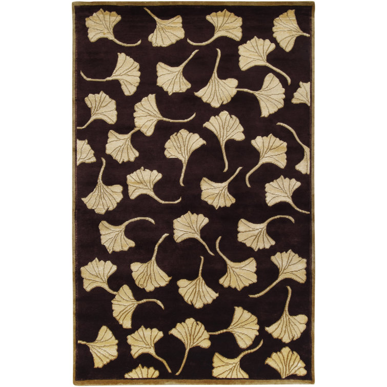 Jamaris Floral Hand Knotted Wool Brown/Tan Area Rug