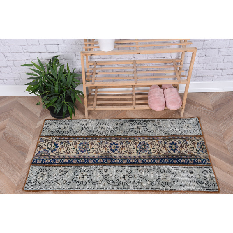 Tapis turc rétro noué à la main de style traditionnel pour l'intérieur et le tapis Boho