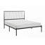 Grand lit plateforme en métal avec finition noire Aucun sommier tapissier requis - 62,5 po x 87 po x H 46,5 po