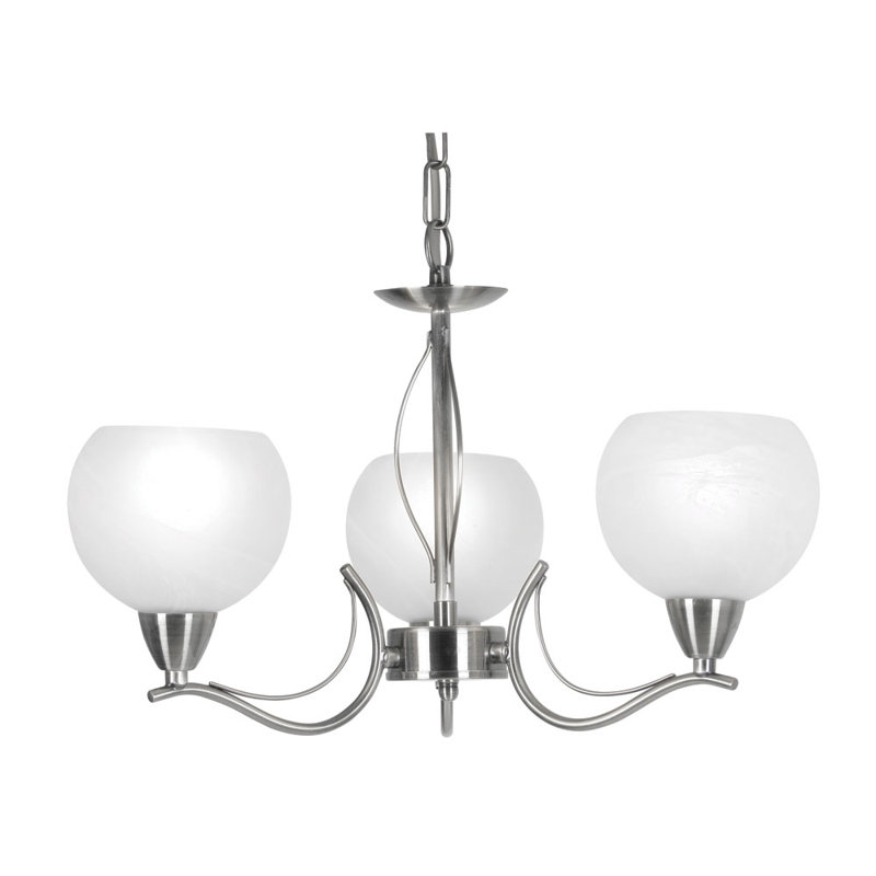 Tina 3 - Light Shaded Chandelier, Antique Chrome