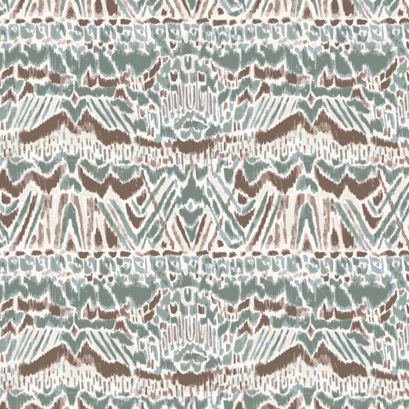 Fauteuil demi-tonneau pivotant Mina, Brume bleue ikat Kara