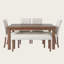 Ensemble de salle à manger moderne 6 pièces, table rectangulaire avec 4 chaises rembourrées et banc pour la salle à manger-16994060