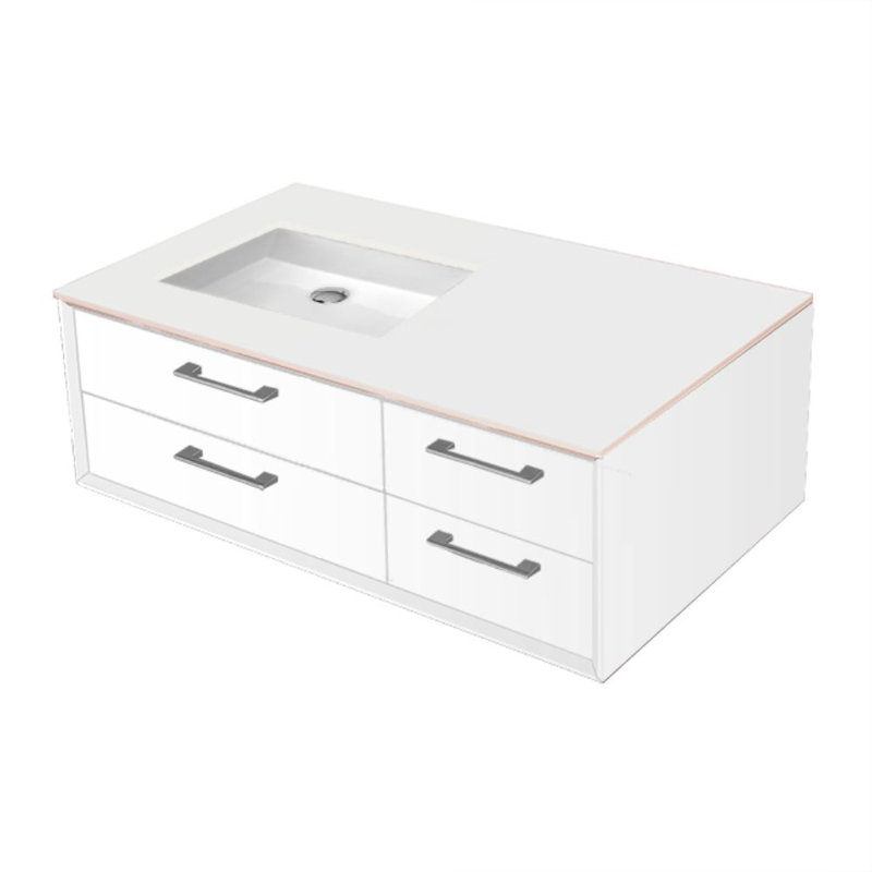 Gemelli 36'' W Vanity Top, Polished White
