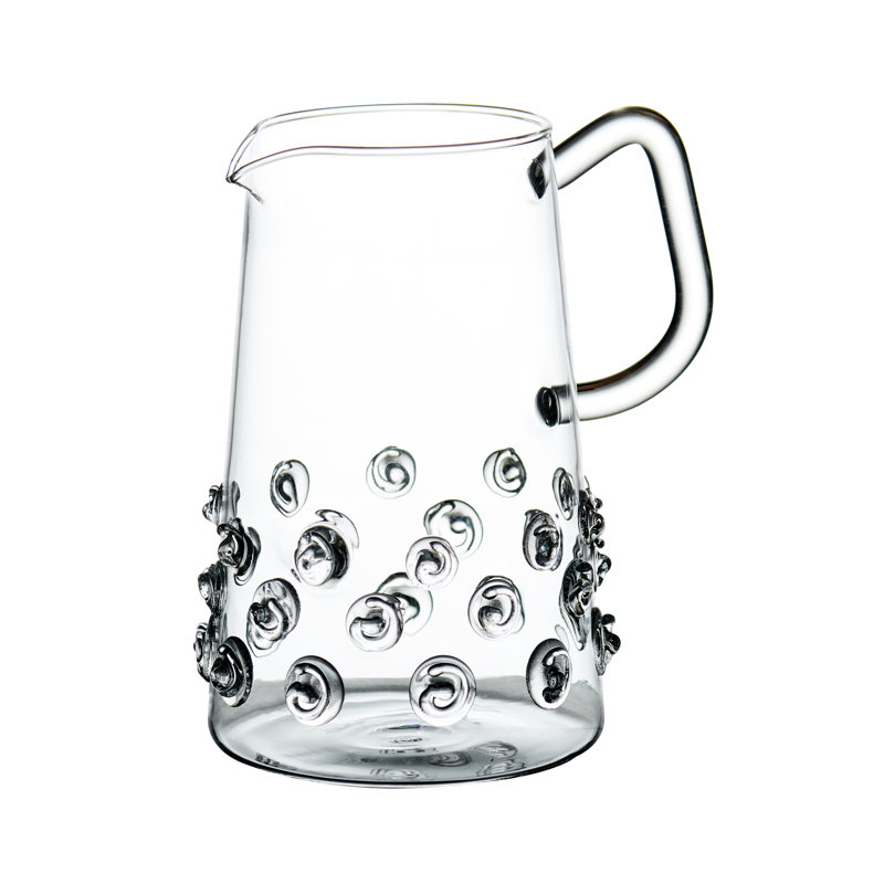 Clear Glass Pitcher with Swirls, 10 fl. oz.