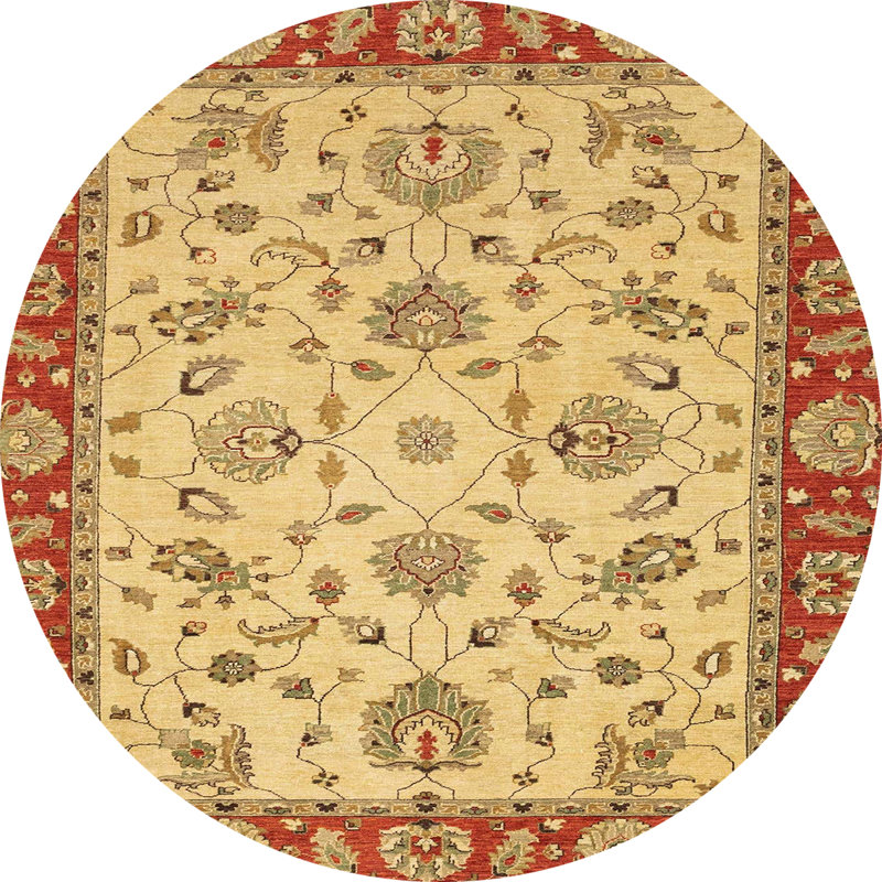 Tapis décoratif multicolore à motif abstrait, Rond 4 pi