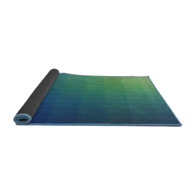 Tapis à motif bleu / vert, Rond 7 pi
