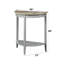 Table en demi-lune grise et chêne avec console et compartiment de rangement