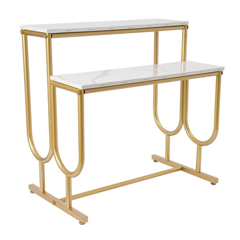 Gold Two-Layer Display Shelf Purse Display Stand