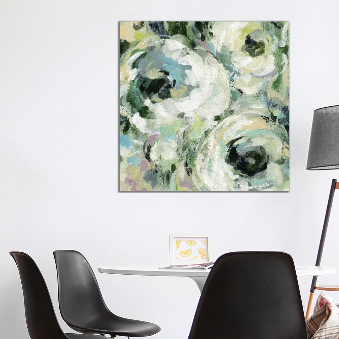 Sage and Lavender Peonies II by Silvia Vassileva - Wrapped Canvas Painting