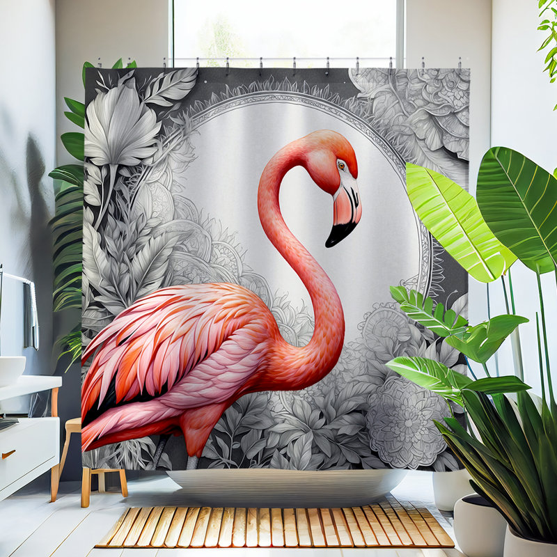 Rideau de douche Heno Flamingo