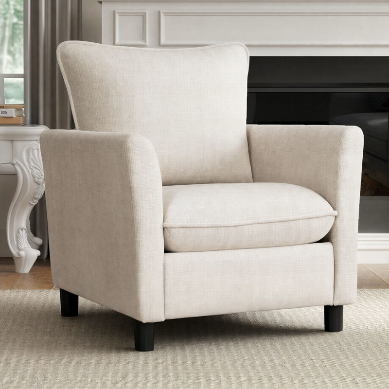 Modern Chenille Upholstered Accent Chair, 29" Wide Armchair with Removable Cushion Cover and High-Density Foam for Living Room & Bedroom
