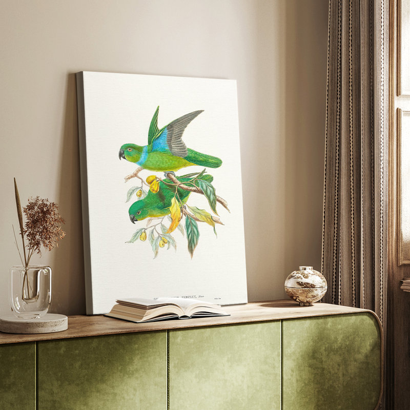 Lime & CeruleanParrots II - Cavas de galerie sur mesure