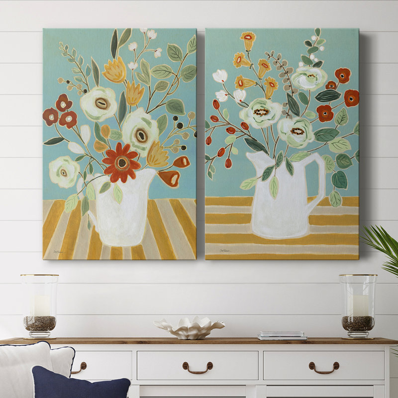 «Joyful Blossoms I», toile tendue avec châssis de qualité supérieure, prête à être accrochée, H 12 po x l 16 po