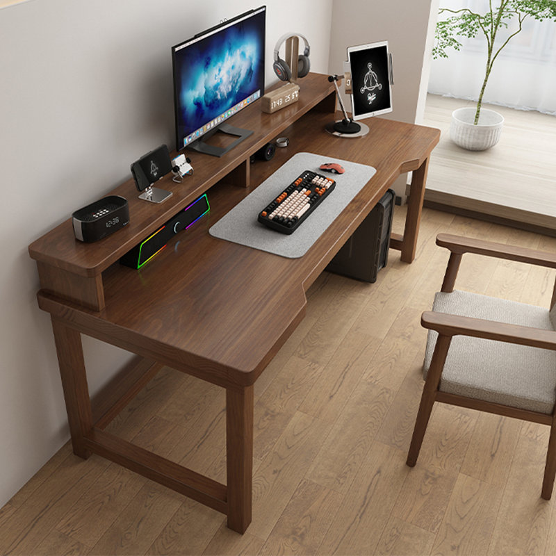 Bureaux rectangulaires en bois massif brun clair, H 34,25 po x l 55,12 po x P 23,62 po