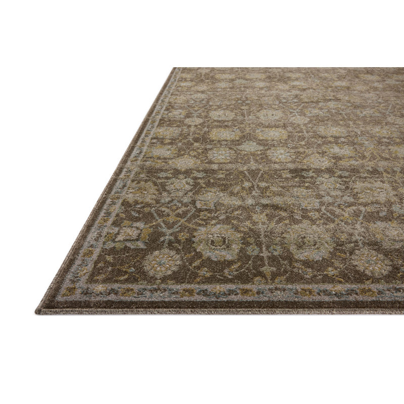 Tapis écorce / naturel Magnolia Home par Joanna Gaines x Loloi Mona, Carré 1 pi 6 po