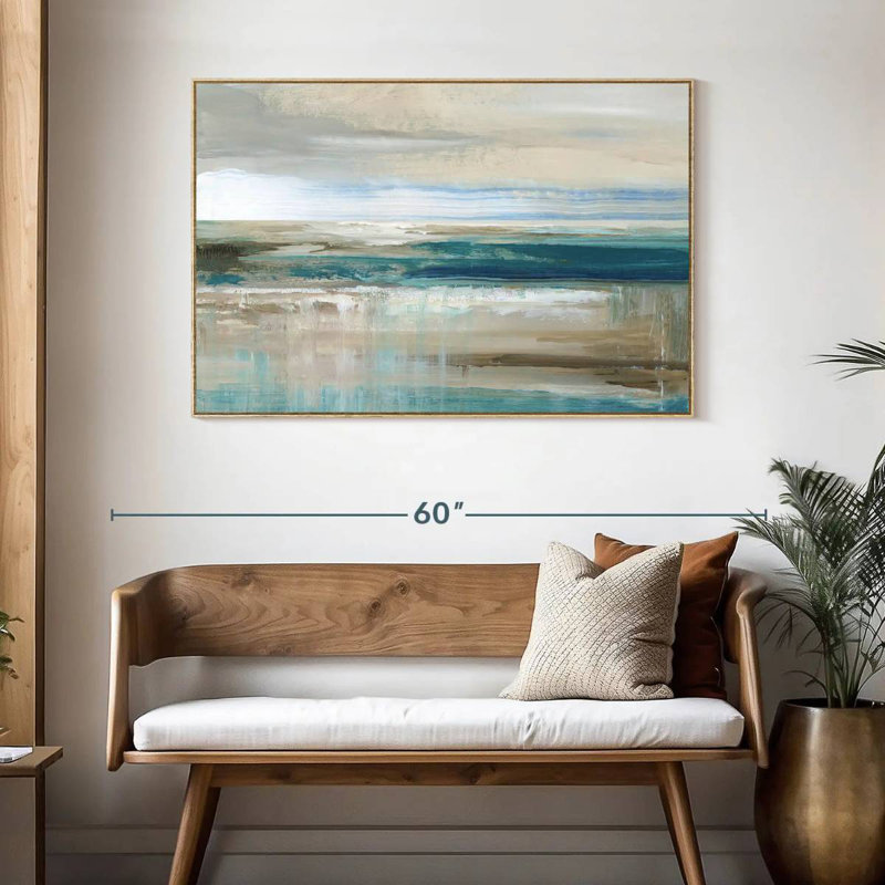 Mer de Kofi, Cadre flottant en bois naturel, 46 po x 31 po