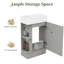 Meuble-lavabo sur pied simple 20 po avec plateau en céramique Onel-1081356060