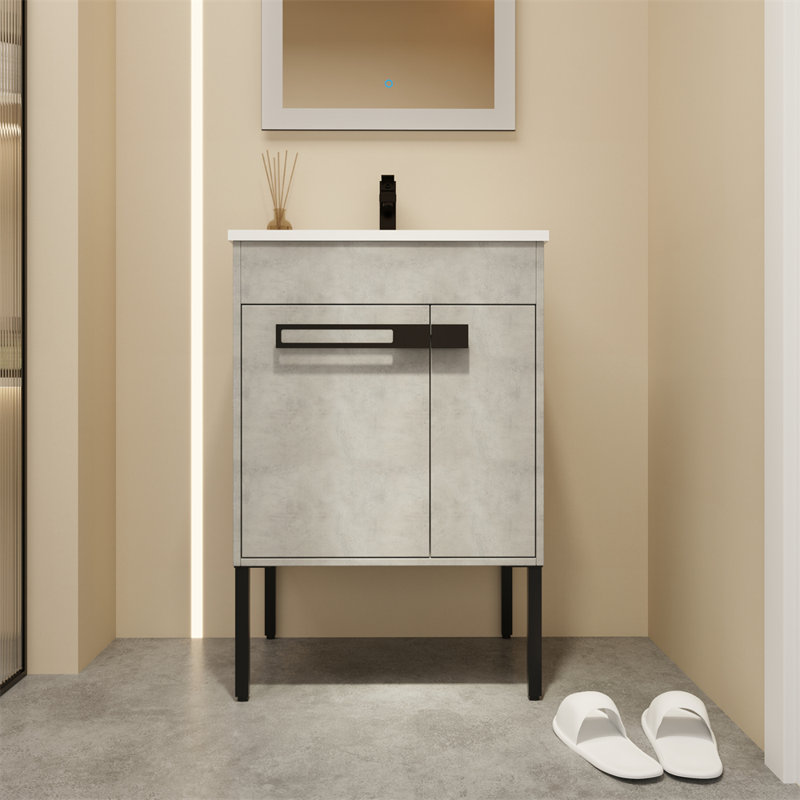 Ensemble de meuble-lavabo simple 36 po, Gris