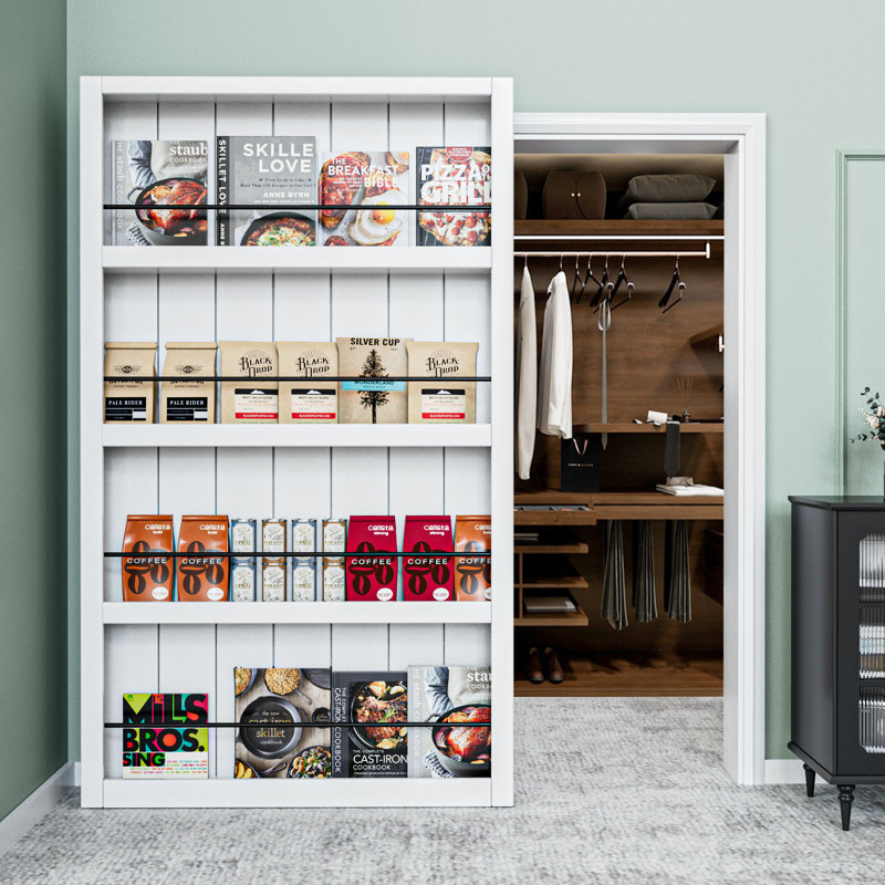 Ghost Door Secret Hidden Door Bookshelf Style With Hidden Magic Sliding Track Hardware Kit, 48" x 84"