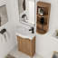 Meuble-lavabo simple autoportant de 23 po avec plateau en céramique et support de rangement flottant-357252687