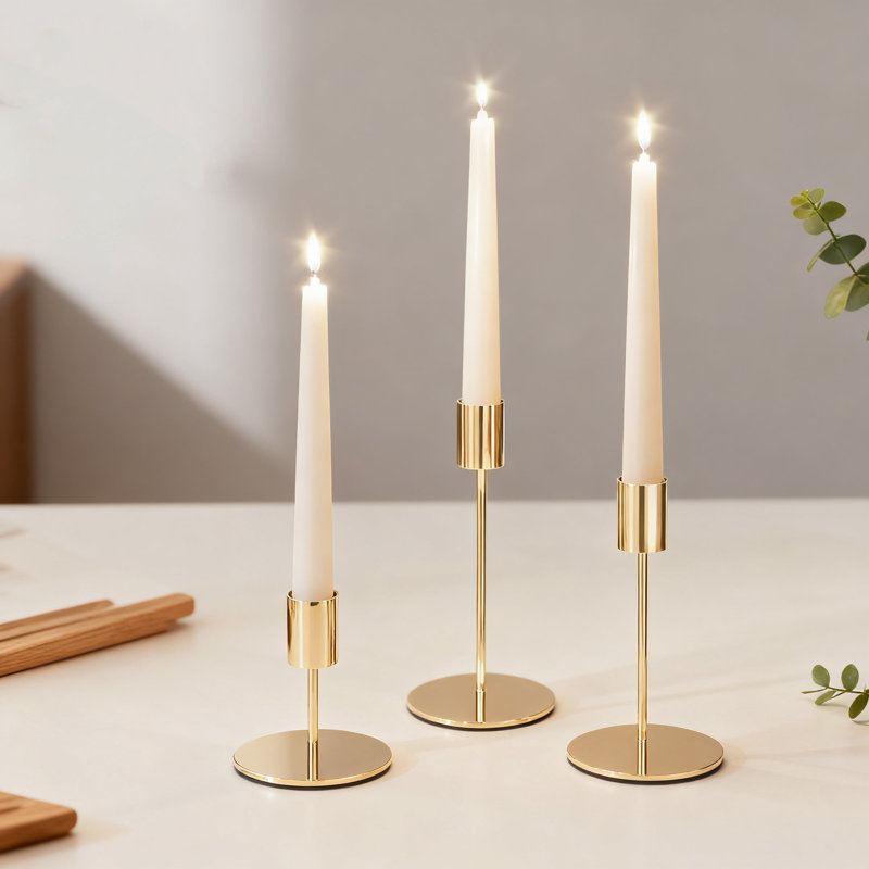 Set Of 6 Elegant Taper Candle Holders For Home Decor, Weddings, And Parties, Durable Metal Candlestick Holders With Non-Slip Pads, Rust-Resistant Design