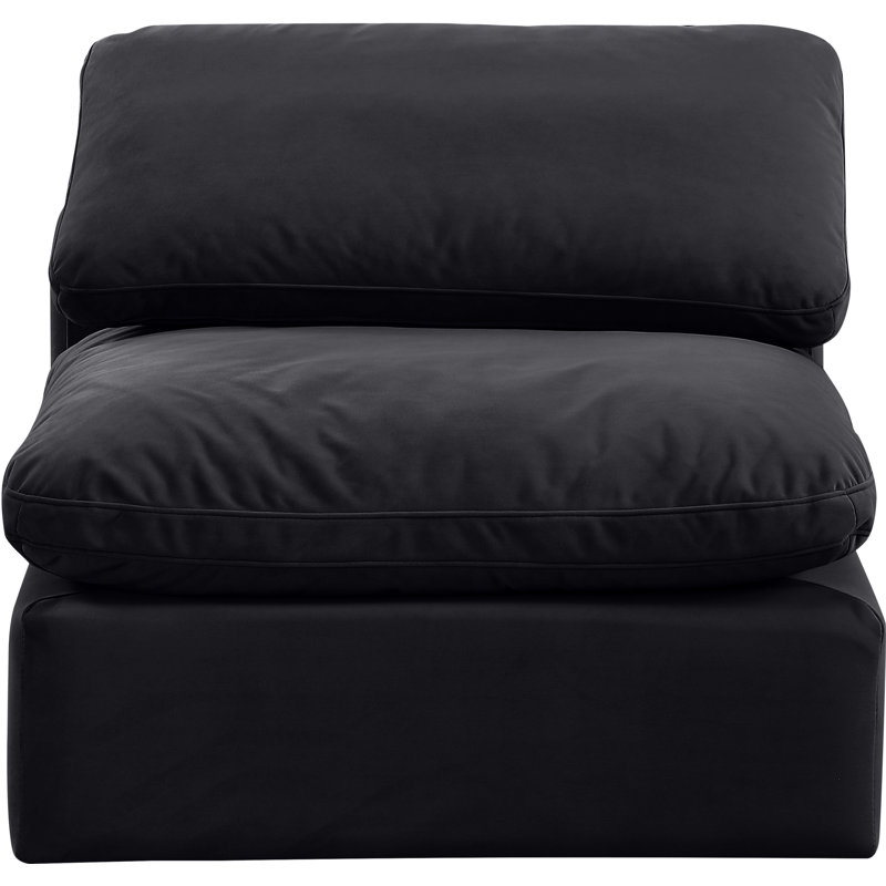 Fauteuil modulaire rembourré Musheerah Indulge, Velours noir