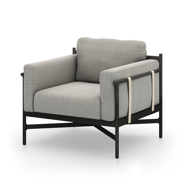 Iffie Aluminum Outdoor Lounge Chair, Dark Gray