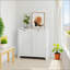 Panier à linge incliné avec paniers amovibles, armoire de rangement cachée, organisateur de maison autoportant, blanc