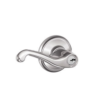 Flair Lever Keyed Entry Lock, Bright Chrome