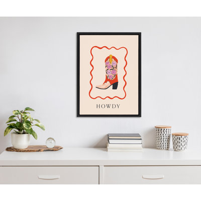 Howdy by Aislinn Simmonds Duchess Plum Framed Canvas Wall Art Print