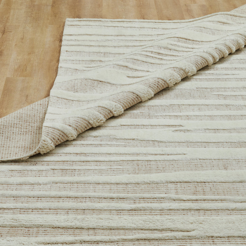 Hand Loomed Wool Striped Area Rug, 7'9" x 9'9"