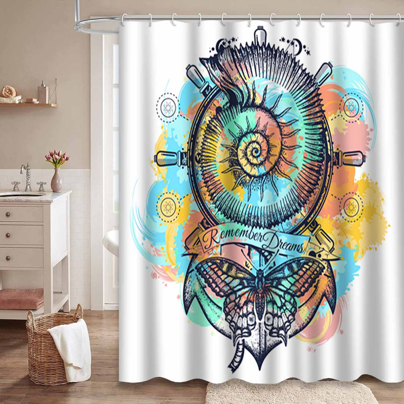Rideau de douche imperméable avec 12 crochets, L 72 po x l 84 po